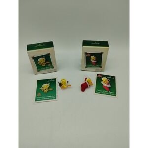 Hallmark Tweety Keepsake Miniature Ornaments Candy Cane Tweat  Up To The Tweetop